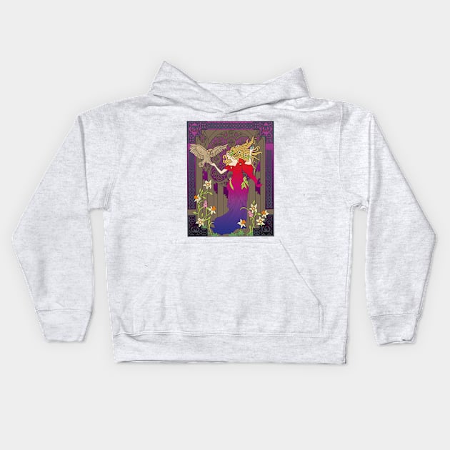 Celtic Woman (red/purple) Kids Hoodie by Soth Studio